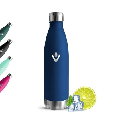 Imagen de Grsta Botella Agua Acero Inoxidable 500ml, a Prueba de Fugas, Cantimplora Termica, Mantiene 24H Frio/12H Calor, Reutilizable Termo Sin BPA para Oficina, Bicicleta, Colegio, Niños