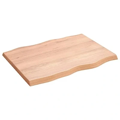 Imagen de vidaXL Tablero de Mesa, Superficie Escritorio, Repuesto, Estantería Comedor, Madera Maciza Tratada Borde Natural Marrón Claro