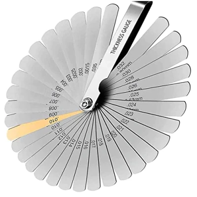 Imagen de Stainless Steel Feeler Gauge Calibre de espesores,Calibrador espesores acero inoxidable, herramienta medición espacio métrico e imperial para medir la Brecha Ancho/Espesor tamaños