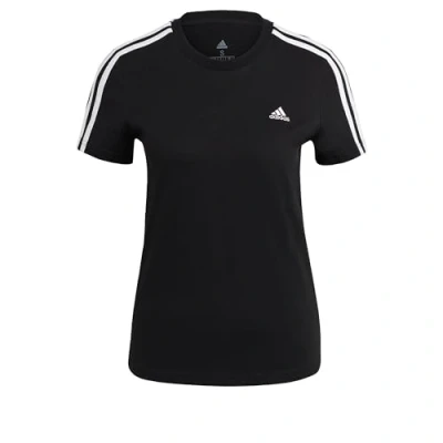Imagen de adidas Essentials Slim 3 Stripes T Shirt, Camiseta de Deporte Mujer, Black/White, XS Corto