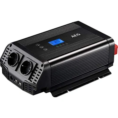 Imagen de AEG Automotive Transformador de Voltaje sinusoidal 600 W, 12 V CC a 230 CA, con Control aplicación, Ventilador, inversor Corriente