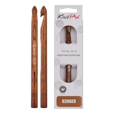 Imagen de KNITPRO Gancho de Ganchillo, Madera, Marrón, 10 mm