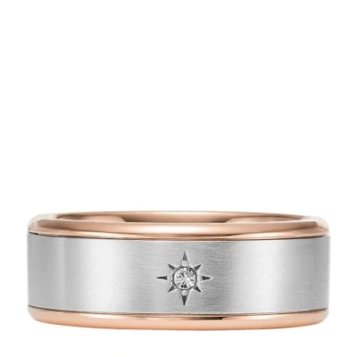 Imagen de Fossil Anillo para hombre Classic de Acero inoxidable bicolor JF04396998, inoxidable, Sin piedras preciosas