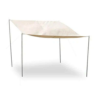 Imagen de Relaxdays Toldo Vela Rectangular, Poliéster Metal, Beige, 3,9 x 2,9 m