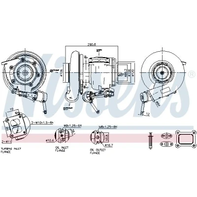 Imagen de NISSENS 93619 Turbocompresor de gases escape neumático sin colector admisión