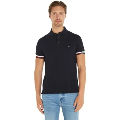 Imagen de Tommy Hilfiger Monotype FLAG CUFF SLIM FIT Polo, Hombre, Talla: Small, Desert sky