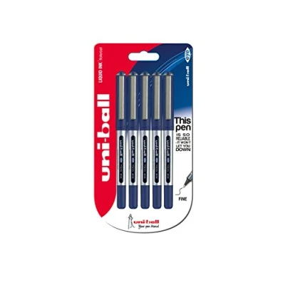 Imagen de Uni Ball UB 150 Eye Micro Pack de 5 bolígrafos, 0.5 mm, color azul