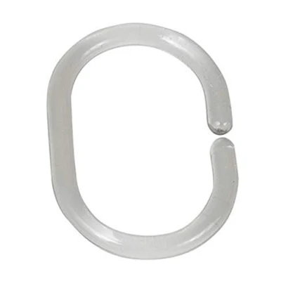 Imagen de WENKO Anillos para cortinas de ducha 12 unidades ovalados juego unidades, Transparente