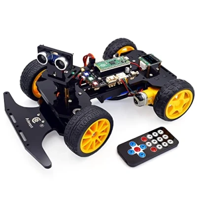 Imagen de Adeept Kit de Coche Inteligente para Raspberry Pi Pico, Seguimiento líneas, evitación obstáculos, luz Colorida, Pantalla OLED, Robot Educativo con Control Remoto Stem IR