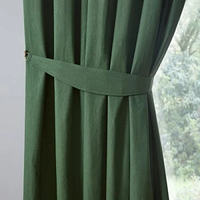 Imagen de Fusion Dijon Pair Of Curtain Tiebacks in Bottle Green,26&quot; x 4&quot;