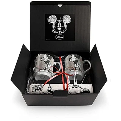 Imagen de Egan WMSET/31 Juego de tazas, modelo París y mantel individual, 350 ml, porcelana, multicolor, 4 piezas
