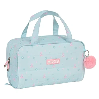 Imagen de MOOS Neceser Rectangular con Asa, Infantil, Adaptable a Carro, Ideal para Niños de 5 14 Años, Cómodo y Versátil, Calidad Resistencia, 31x14x19 cm, Color Azul Turquesa