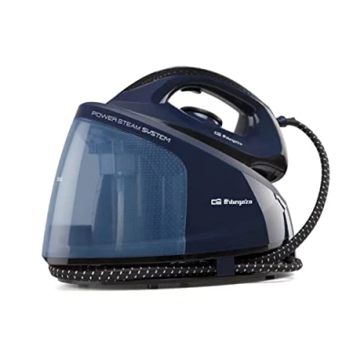 Imagen de Orbegozo VP 8550 Centro de Planchado a Vapor, en Seco y Regulador Temperatura, Botón Autolimpieza, Depósito Agua Extraíble 1.2 L, 2400 W, Azul