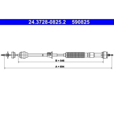 Imagen de ATE 24.3728 0825.2 Cable de Embrague con reajuste automático PEUGEOT: 306 Hatchback, Familiar, Berlina norauto, oscaro, mister auto