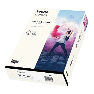 Imagen de inapa papel para impresora de colores, colores tecno Colors: 160 g/m², A4, 250 hojas, color blanco natural