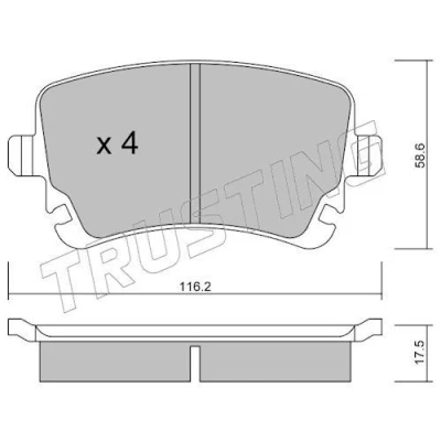 Imagen de TRUSTING 570.2 Juego de pastillas freno preparado para indicador desgaste AUDI: A4 B7 Sedán, B6 A6 C6 VOLKSWAGEN: Multivan 5 (7HM