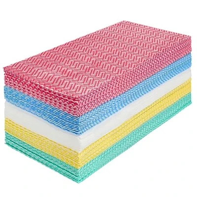 Imagen de Jebblas multipropósito de Tela no Tejida Antiadherente limpiando Trapos casa Limpieza paño Cocina Plato bayeta (5 Color,60 Sheets)