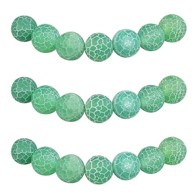 Imagen de MJDCB 8mm 43 piezas Cuentas de Piedra Ágata Vena Dragón Verde Redondas Sueltas Piedras Semipreciosas Naturales para Hacer Joyas Pulseras Collares