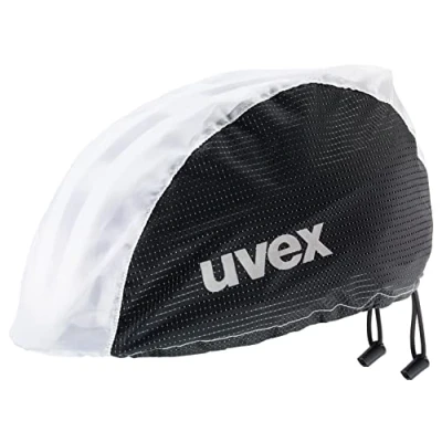 Imagen de uvex rain cap bike gorra para bicicleta, cortavientos e hidrófugo, ajuste flexible, black white, S/M