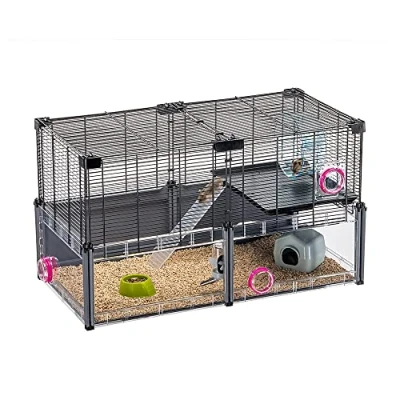 Imagen de Jaula Hámster, Ratón MULTIPLA Hamster, en Malla Metálica y Plástico Reciclado, con Accesorios, Modular
