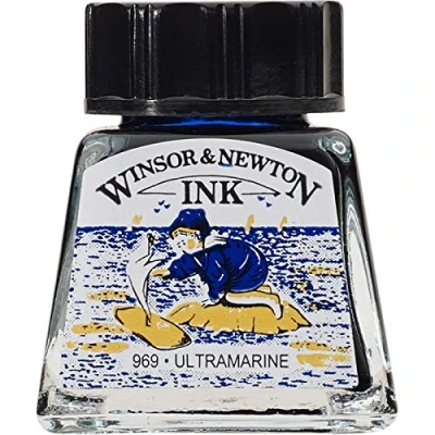 Imagen de Winsor &amp; Newton Drawing Ink Tinta de Dibujo, Azul (Ultramarine), 14ml