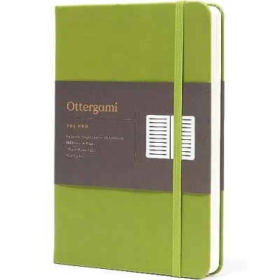 Imagen de Ottergami Cuaderno A5 Journal 150gsm Papel Notebook Libretas Bonitas The Pro (Verde, Rayas)