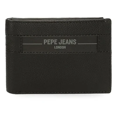 Imagen de Pepe Jeans Checkbox Cartera Horizontal con Monedero Negro 11x8x1 cms Piel