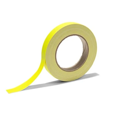 Imagen de cinta de tela &quot;Gaffa&quot;, adhesiva color neón hecha recubierta PE, ancho 19 mm x largo 25 m, 0,36 espesor, amarillo mate