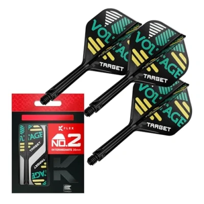Imagen de Target Darts Rob Cross K Flex Vuelos y Sistema de Varilla, No.2 (Intermedio, 26mm) Pack 3 Kflex All In One Flights, Player Edition Accesorios para Dardos Potencia Dart