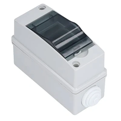 Imagen de Caja de Protección Distribución, 4.9 x 2.2 3.5in IP66 Cubierta Transparente Impermeable 2 Riel DIN Conexiones Distribución Exterior para Interruptor Circuito Pared Interior