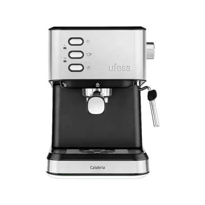 Imagen de Cafetera express Ufesa Calabria, 20 bar, 1050 W, 2 tazas de café,Depósito 1.5 l, Inox