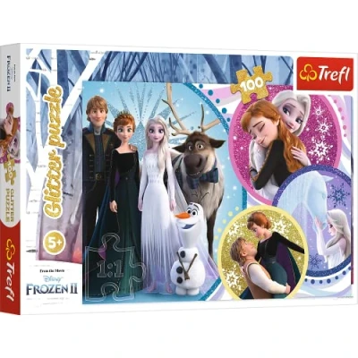 Imagen de Trefl Glitter, Im Schein Der Liebe, Disney Frozen 2 Die Eiskönigin de 100 Piezas para niños a Partir 5 años Puzzle, Color (14817)
