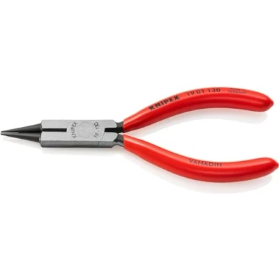 Imagen de Knipex Alicate de boca redonda con filos corte (Alicate para joyería) negro atramentado, recubiertos plástico 130 mm 19 01