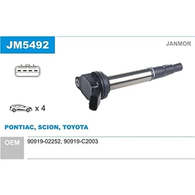 Imagen de JANMOR JM5492 Bobina de encendido TOYOTA: Auris Hatchback, Yaris II Corolla X Berlina