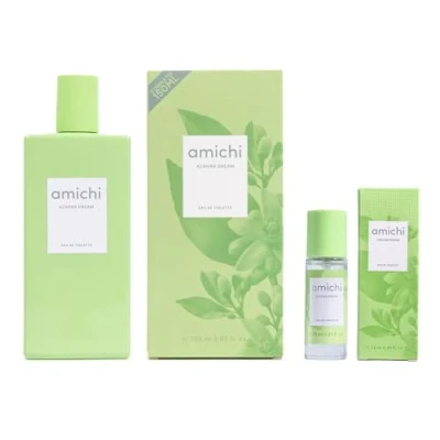 Imagen de AMICHI Azahar Dream, Colonia Mujer, Promoción 150 ml + 12 ml, Pack 2 Productos, Perfume Formato Spray, Eau de Toilette Femenina, Agua Fresca, Fragancia Cítrica, Aroma Exótico y Larga Duración