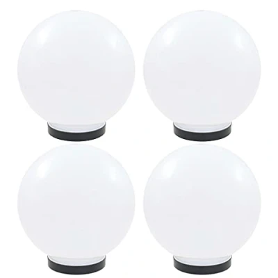 Imagen de vidaXL 4x Lámparas de Bola LED Esféricas Iluminación Jardín Terraza Decorativa para Senderos Patios Balcones Ajustables Útiles Automáticas PMMA 25cm