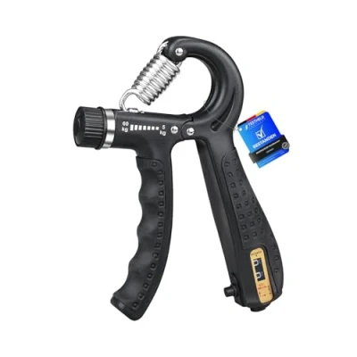 Imagen de GRIFEMA GA5003 Hand Grip, Ejercitador de Manos Ajustable 5 60kg con Función Conteo, para Entrenar el Agarre, Negro