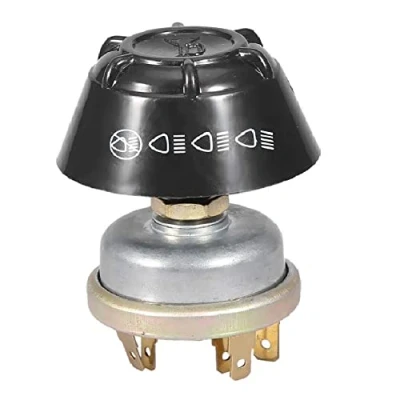 Imagen de KIMISS Interruptor de bocina automóvil, ABS 12V Luz a prueba agua/Interruptor Pulsador metal para Massey Ferguson Tractor (Plata + Negro)