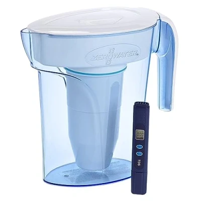 Imagen de ZeroWater Jarra filtradora de Agua 1,7 litros, Medidor Calidad Gratis, Libre BPA y certificada para Reducir el Plomo Otros Metales Pesados, Cartucho Filtro Incluido