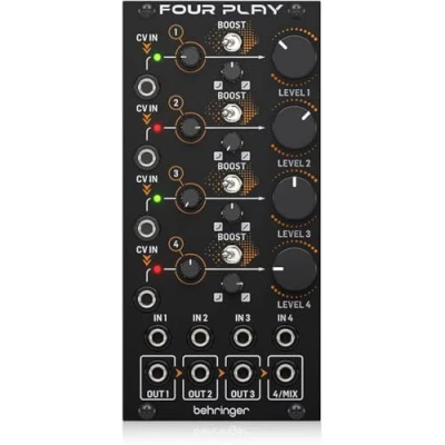 Imagen de Behringer FOUR PLAY Amplificadores controlados por voltaje cuádruple y módulo mezclador para Eurorack
