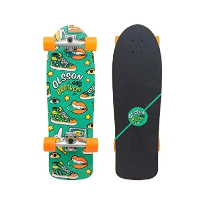 Imagen de Surfskates OLSSON Snigger Skateboards Ruedas Alto Rebote SHR 65MM, Tabla 30&quot; x9,4, 7 láminas Arce Canadiense, Ejes xrkp 6,5&quot;, ABEC monopatín Adolescentes niños Principiantes Profesionales