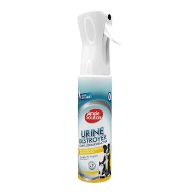 Imagen de Simple Solution Nueva tecnología de pulverización Destructor orina Removedor Manchas y olores para Mascotas con Poder Limpieza Pro bacterias 400ml