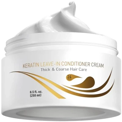 Imagen de Vitamins Acondicionador sin aclarado con Keratina Crema leave in conditioner hidratante antiencrespamiento desenredante y reparador para cabello grueso o normal muy seco dañado