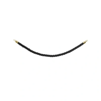 Imagen de SECURIT Cordón Cuerda de Terciopelo para Sistema Barrera Clásico con Extremos Metálicos Bar, Restaurante, Discoteca, Tienda L. 152 cm Acabado Dorado Negro