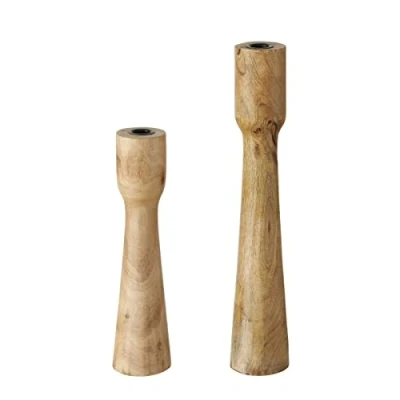 Imagen de Boltze Caldeas 2025155 Soporte para Velas (2 Piezas, Madera, diseño Elegante, decoración de Mesa Comedor, cómoda, Estilo Bohemio)