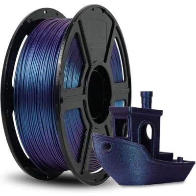 Imagen de FLASHFORGE Filamento para Impresora 3D Camaleon PLA de Cambio Color 1.75mm, Cambia con la Luz y los Ángulos, Carrete 1KG (2.2lbs), Dimensiones +/ 0.02mm (Nebula Purple)
