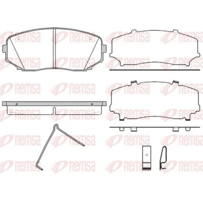 Imagen de REMSA 1267.02 Juego de pastillas freno Eje delantero con contacto avisador desgaste lámina adhesiva accesorios, muelle MAZDA: CX 7