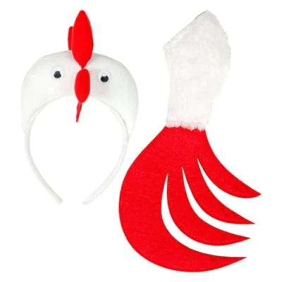 Imagen de Widmann 09739 Juego de gallina, diadema y cola, para mujer, color blanco, talla única , color/modelo surtido
