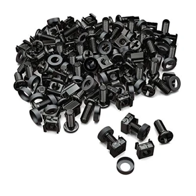 Imagen de deleyCON 50x Juego de Tuercas Enjauladas M6 y Tornillos para Armario Red Carcasa del Servidor 19 10 Pulgadas Montaje Negro