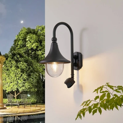 Imagen de lámpara de pared exterior &#039;Daphne&#039; (Moderno) en Negro hecho Aluminio (1 llama, E27) Lindby para exterior/fachada, casa, terraza y balcón